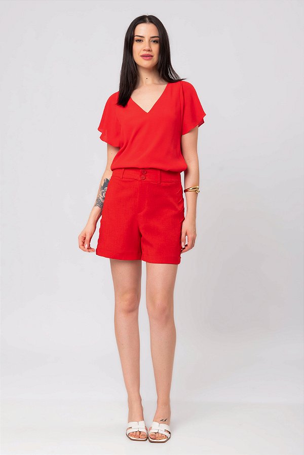SHORT CREPE VERMELHO ISABEL