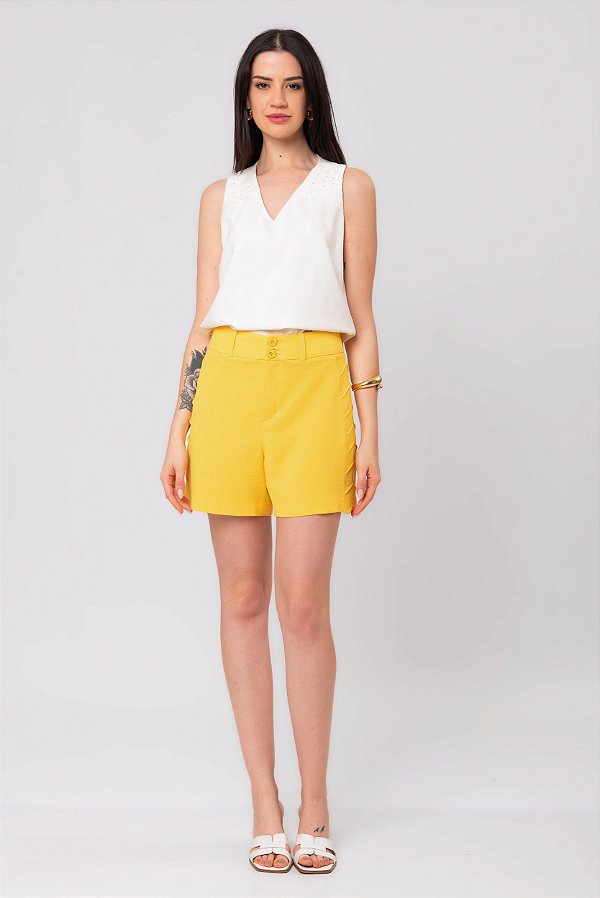 SHORT CREPE AMARELO ISABEL
