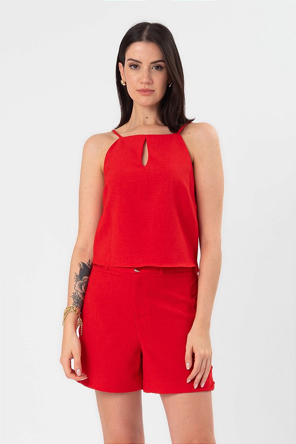 REGATA CREPE VERMELHO ISABEL