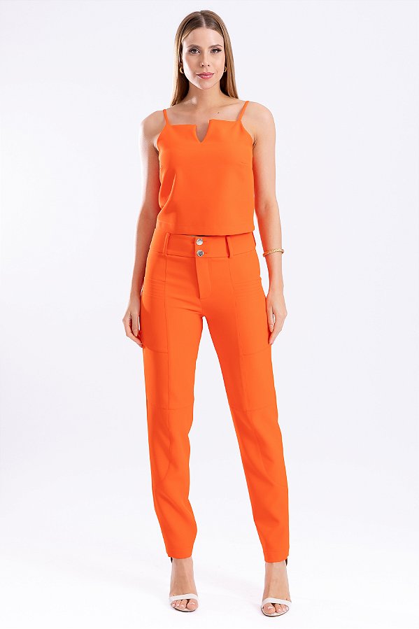 CALÇA CREPE LARANJA ZHEN