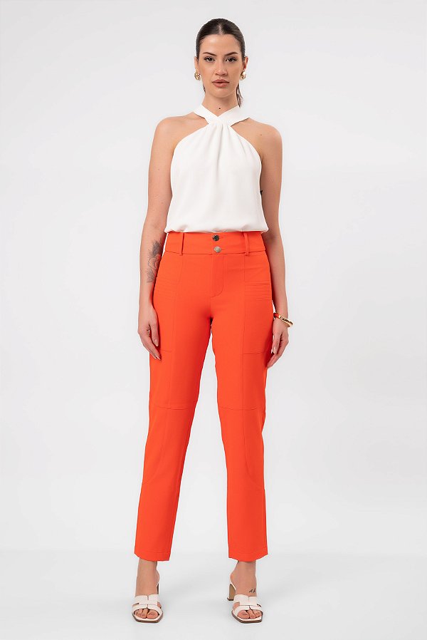 CALÇA CREPE LARANJA ZHEN