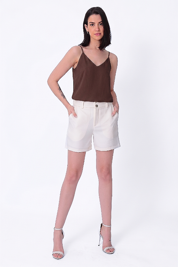SHORT CREPE OFF WHITE MARCELA