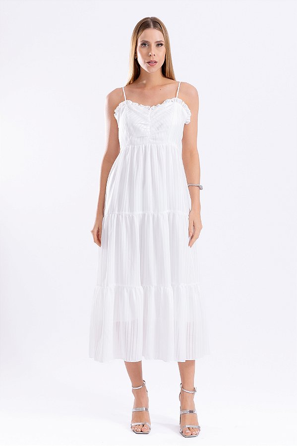 VESTIDO MIDI NEW MAEDA OFF WHITE