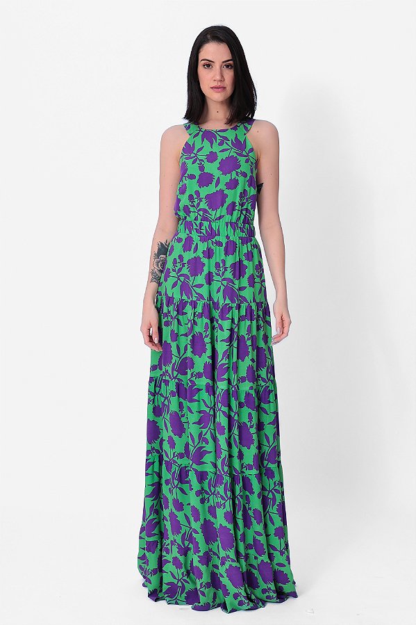 VESTIDO LONGO VISCOSE NATALY VERDE