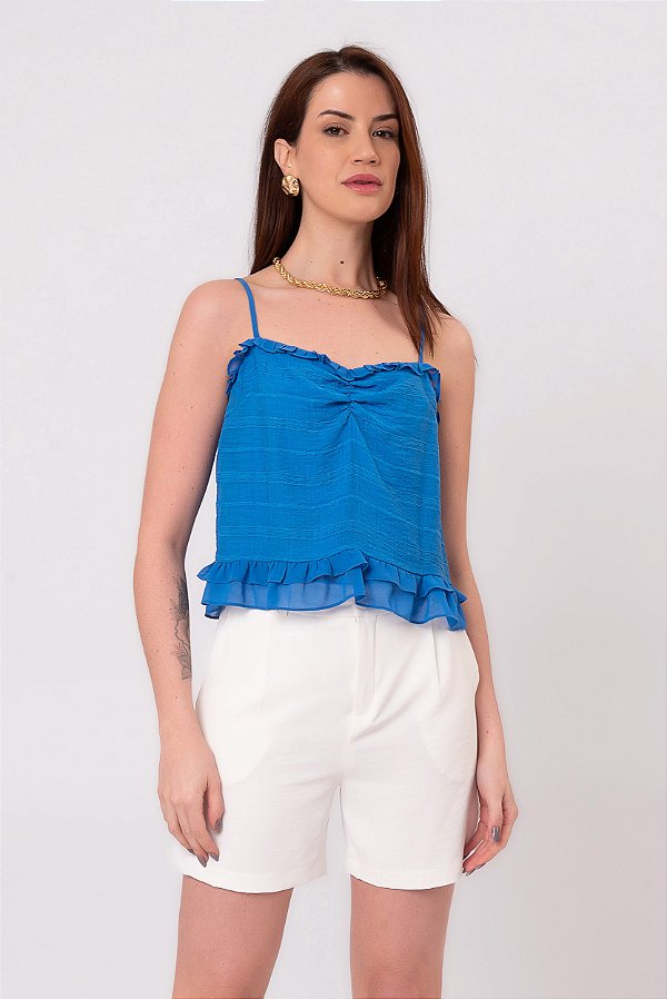 REGATA CREPRE ALÇA MYKONOS BLUE AYLA