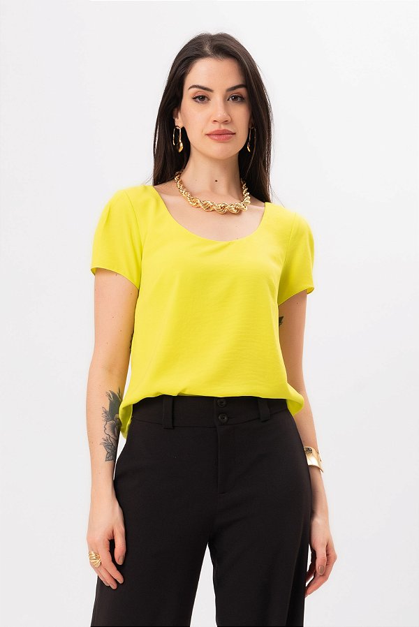 BLUSA CREPE MANGA CURTA LIMA ALANA