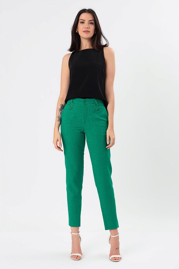 CALÇA SKINNY CREPE LIDIA VERDE