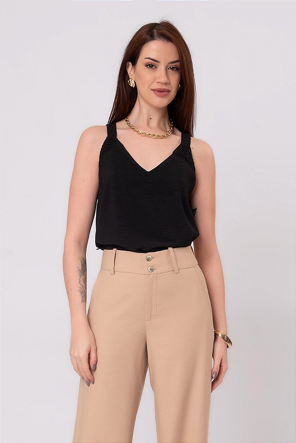 REGATA VISCOSE PRETO TATIANA