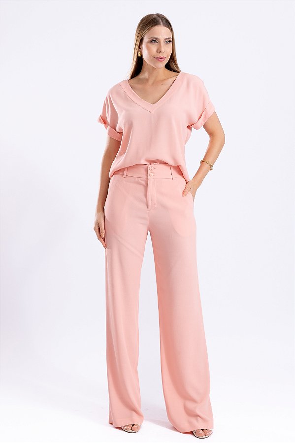 CALÇA VISCOSE NUDE CAROLINA