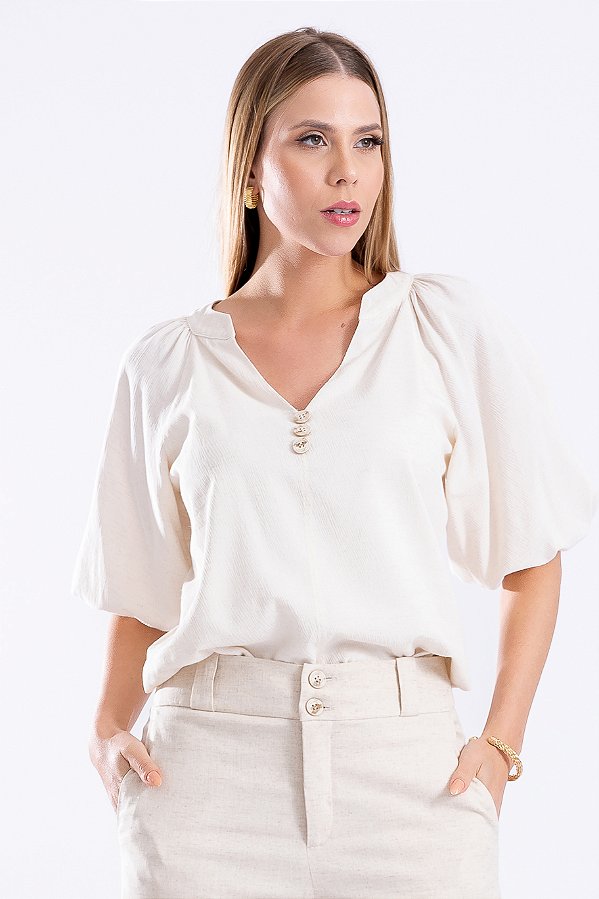 BLUSA CREPE NATURAL LENA