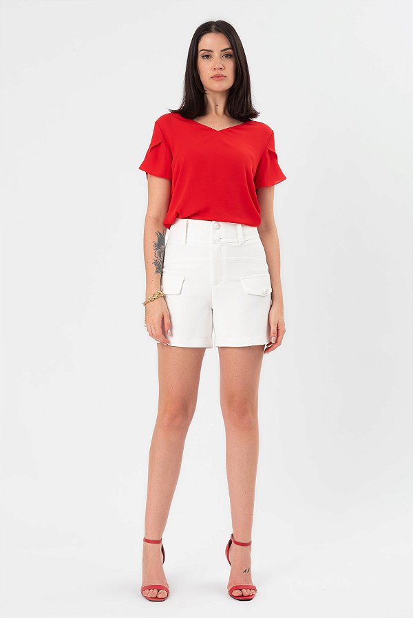 SHORT CREPE OFF WHITE CYNTHIA