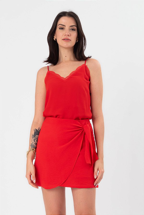 REGATA DECOTE V CREPE VERMELHO LIA