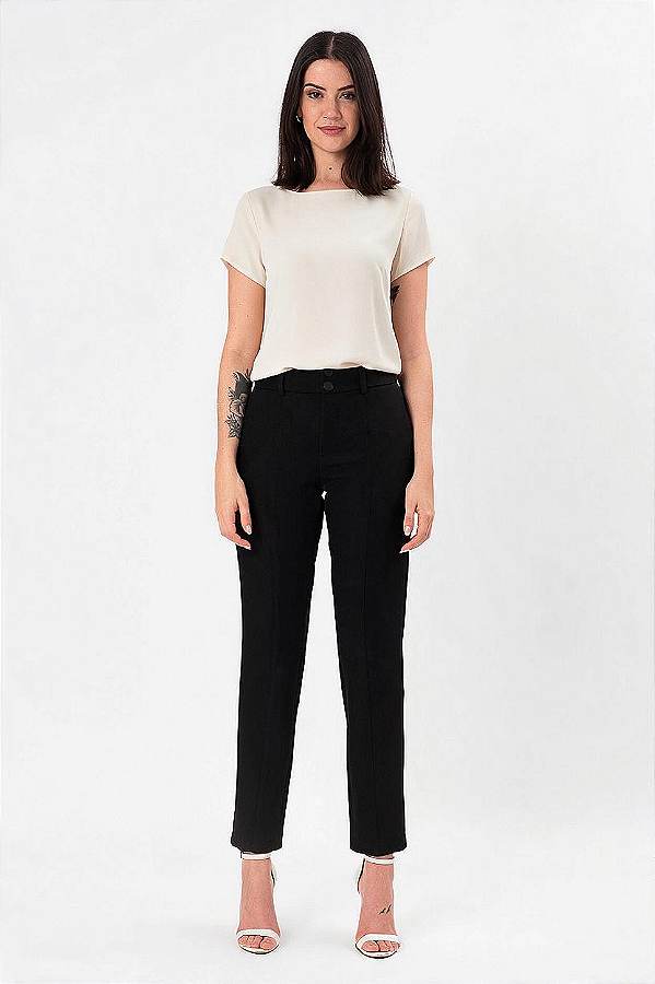 CALÇA SKINNY CREPE PRETA BELLA