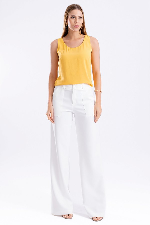 REGATA CREPE AMARELO LIA