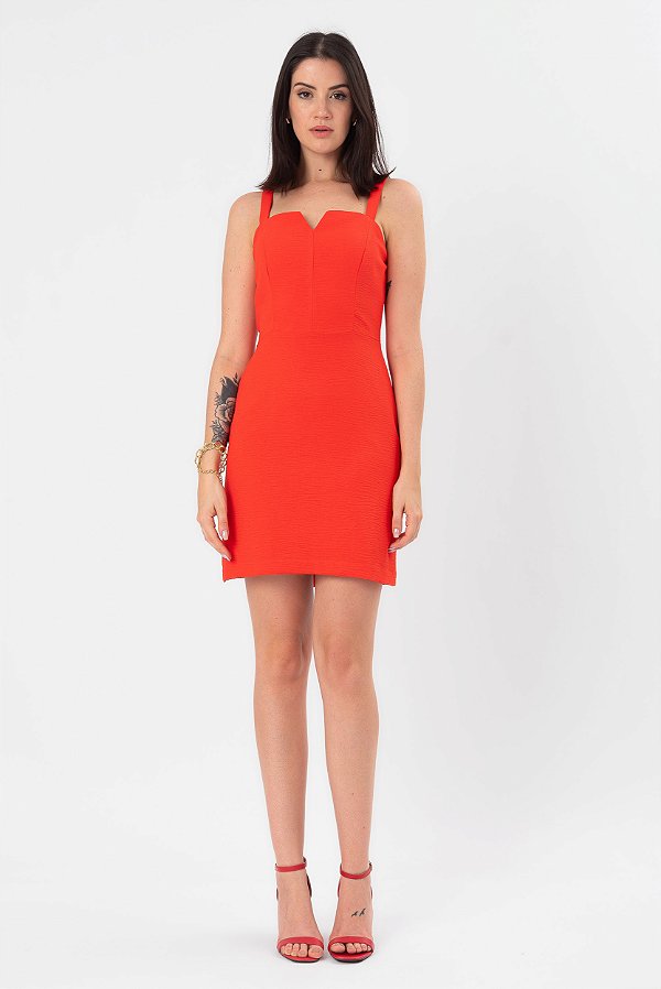 VESTIDO CURTO CREPE VERMELHO DEBORAH