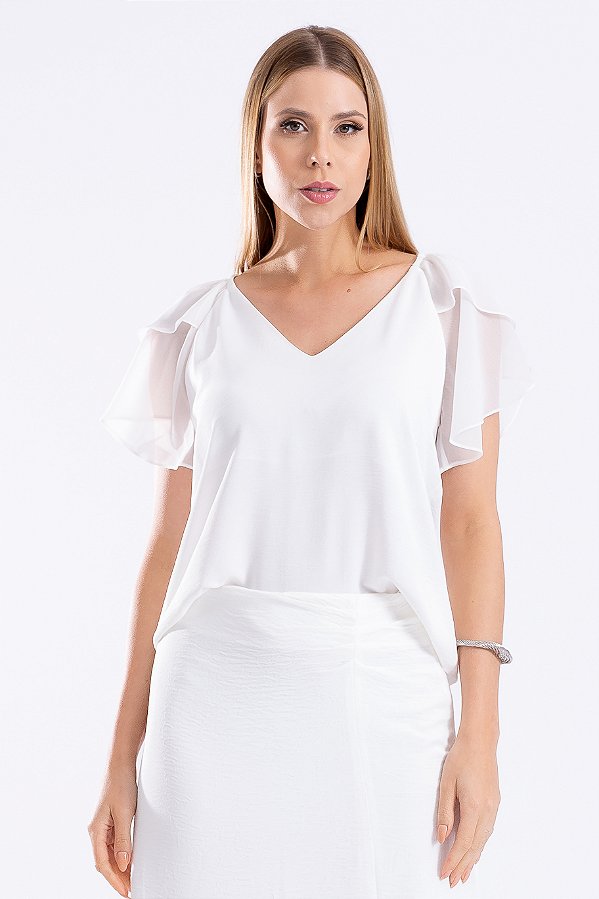 BLUSA CREPE OFF WHITE DEBORAH