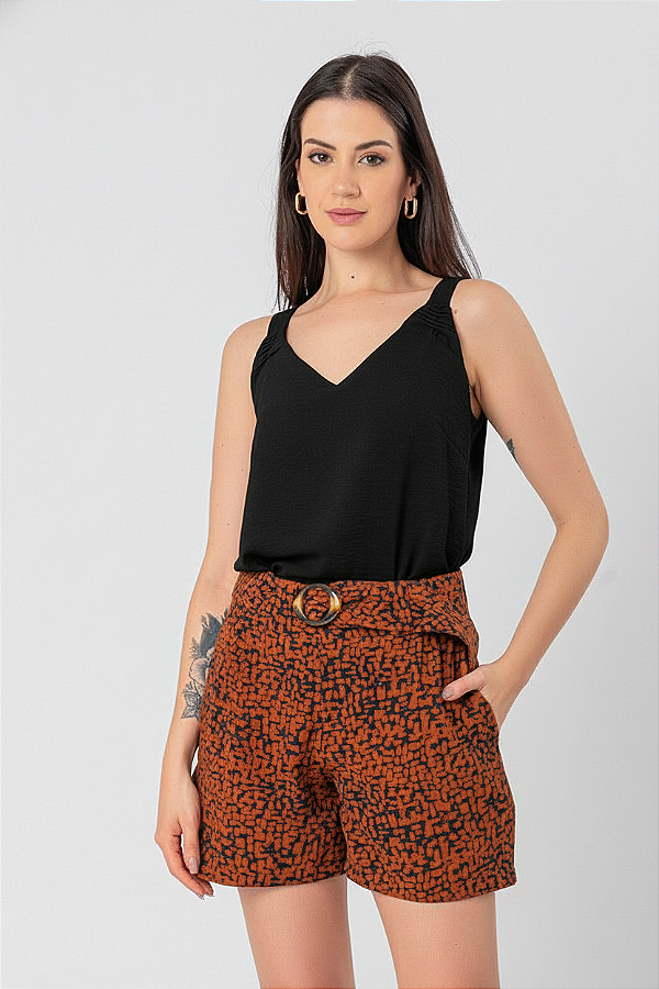 REGATA CREPE PRETO NEW CLAUDIA