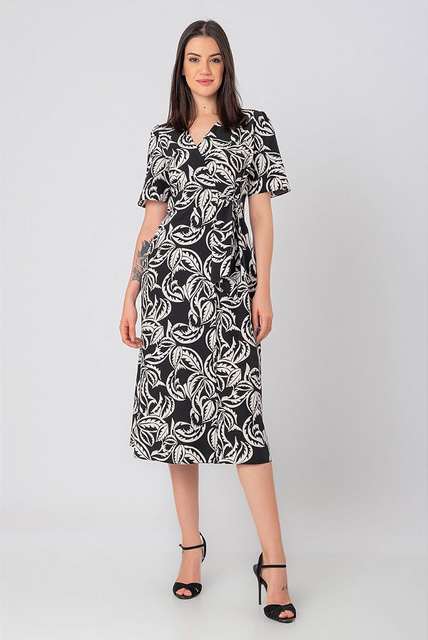 VESTIDO MIDI FLOWER DUO COLOR