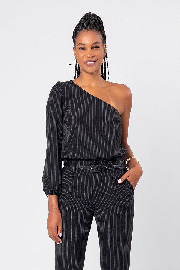 BLUSA PRETA STRIPE SLIM
