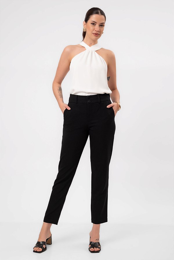 CALÇA CREPE PRETO SUZANE