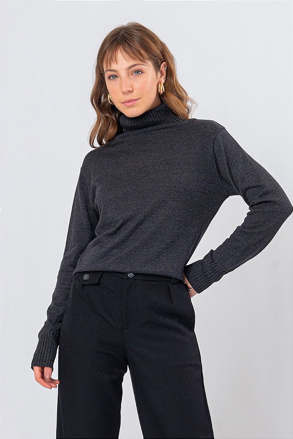 TRICOT GOLA ALTA MARY PRETO