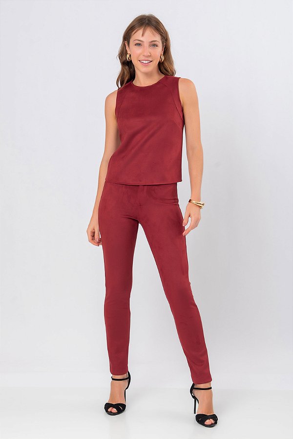 CALÇA SKINNY SUEDE BORDO LUA