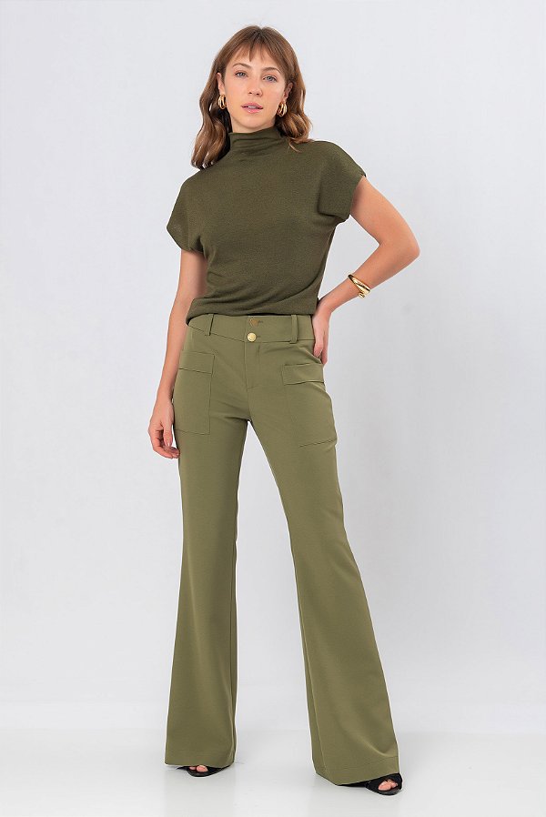 CALÇA FLARE VERDE LILIAN