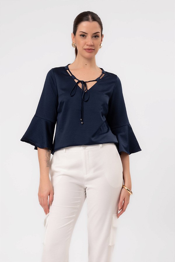 BATA CREPE LIA AZUL MARINHO