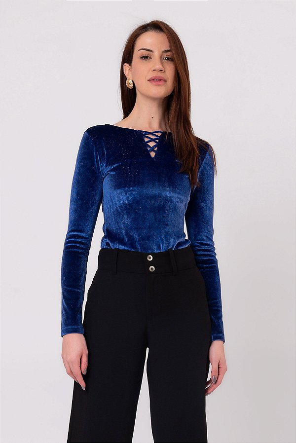 BODY VELVET SPAN AZUL COBALTO