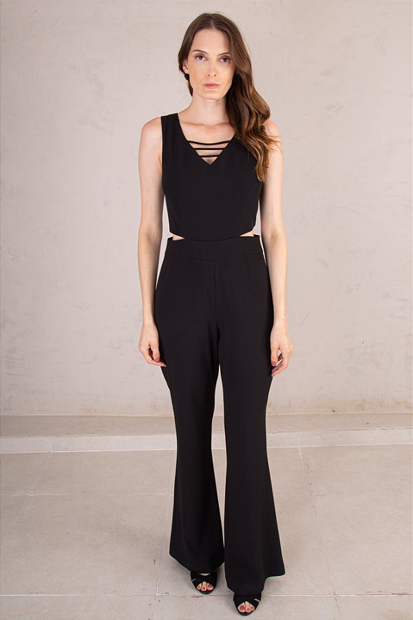 MACACÃO CREPE CLASS SLIM PRETO