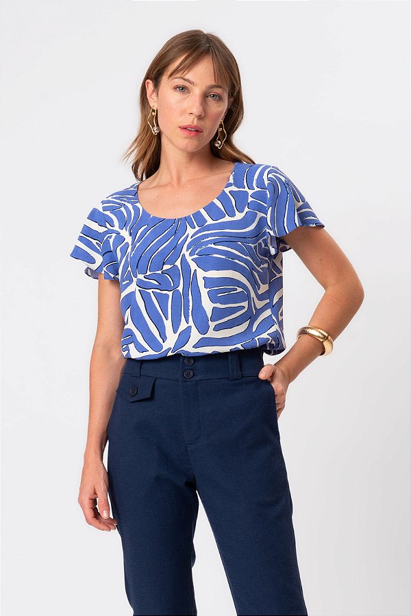 BLUSA CREPE MODERN AZUL