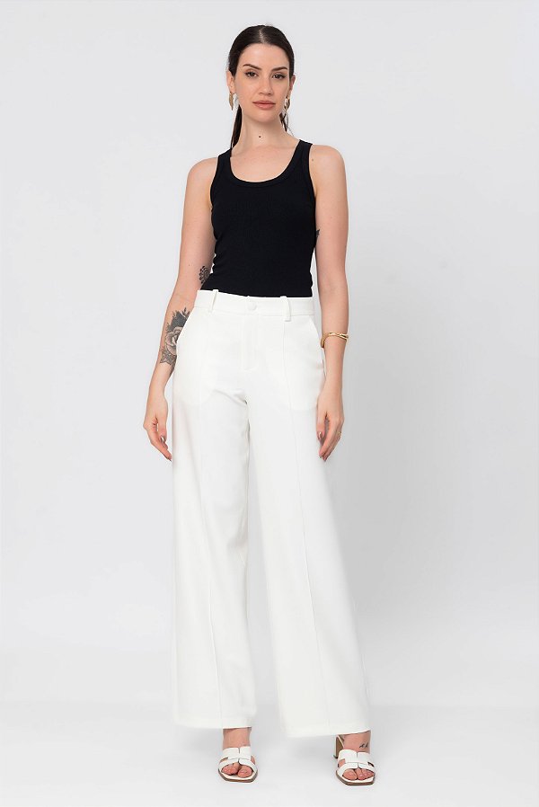 CALÇA CREPE OFF WHITE GABRIELLY