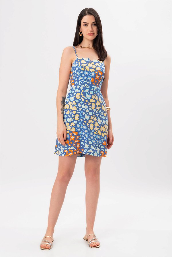 VESTIDO CURTO ESTAMPA ANIMAL PRINT COLOR