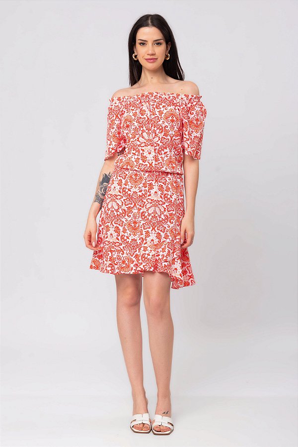 VESTIDO VISCOSE CORAL CASHMERE COLOR