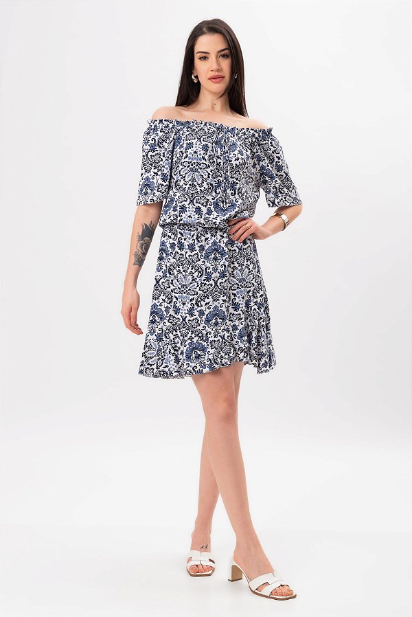 VESTIDO VISCOSE AZUL MARINHO CASHMERE COLOR