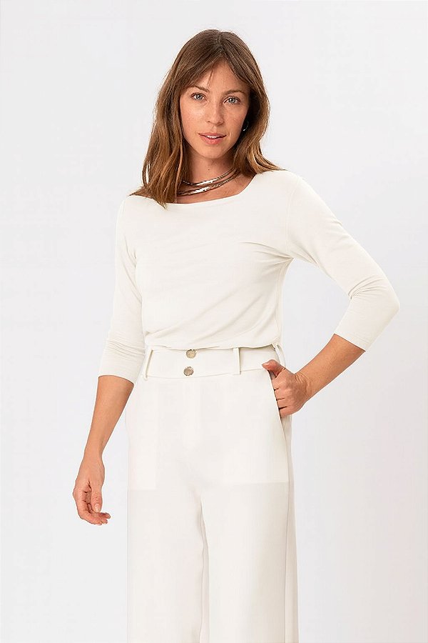 T-SHIRT MANGA 3/4 OFF WHITE SOFIA ESSENTIAL