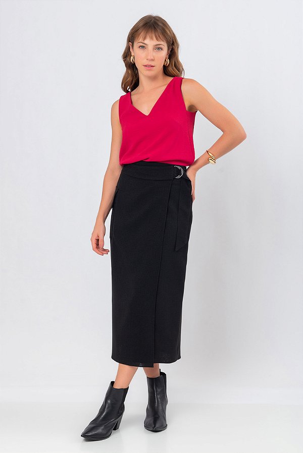 SAIA MIDI PRETO CARLA