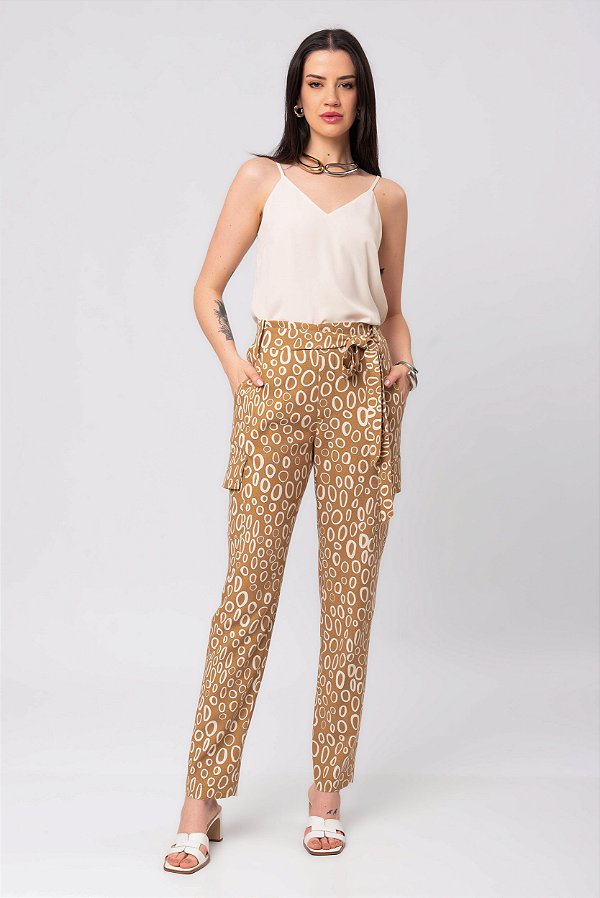 CALÇA ESTAMPADA LINHO ORGANIC LINEN