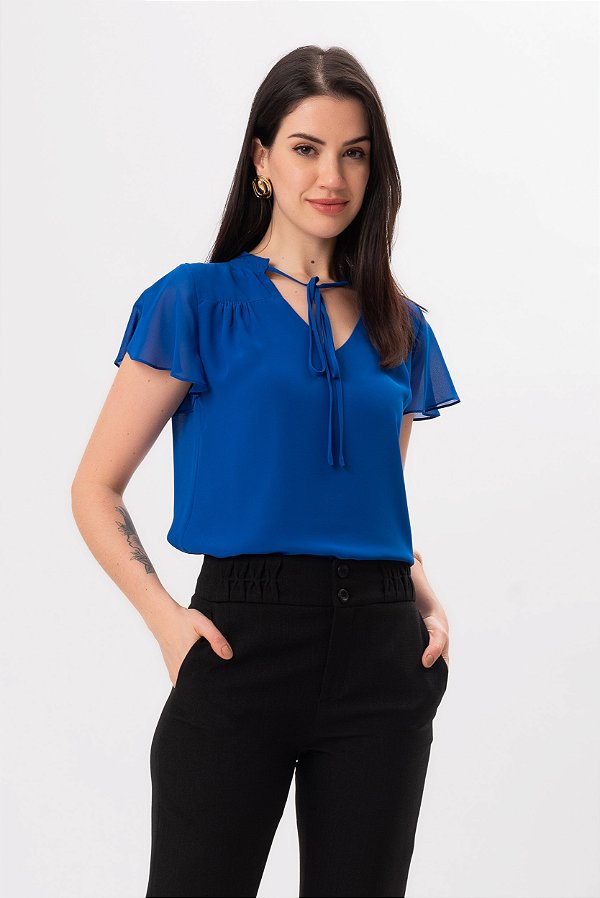 BLUSA CREPE ENERGY BLUE VALENTINA