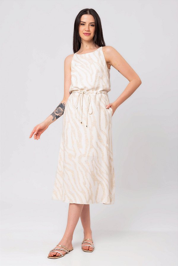 VESTIDO NEW PRINT NATURAL