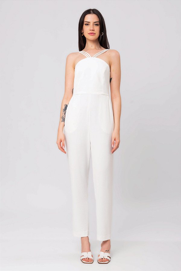 MACACÃO CREPE OFF WHITE MIRIAN