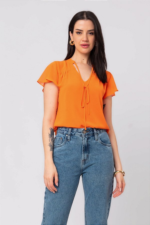 BLUSA CREPE LARANJA VALENTINA