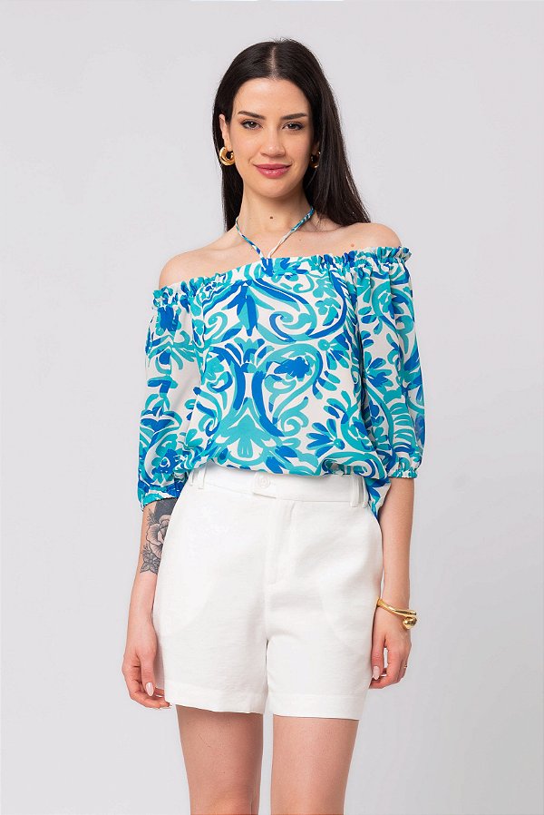 BLUSA ESTAMPADA TURQUESA SUMMER