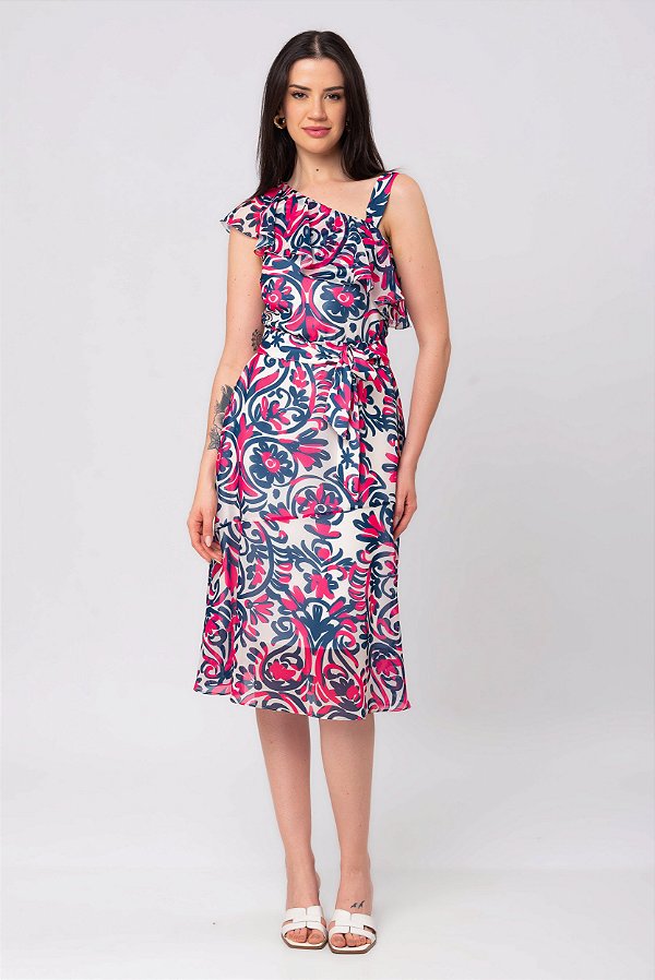 VESTIDO MIDI ESTAMPADO PINK SUMMER