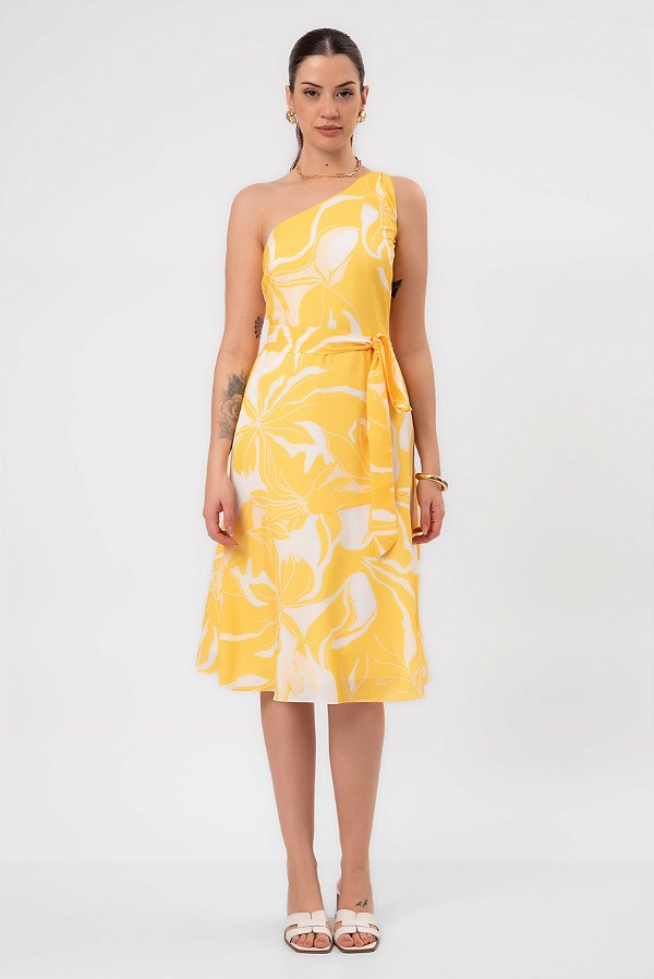 VESTIDO SOLAR AMARELO ESTAMPADO