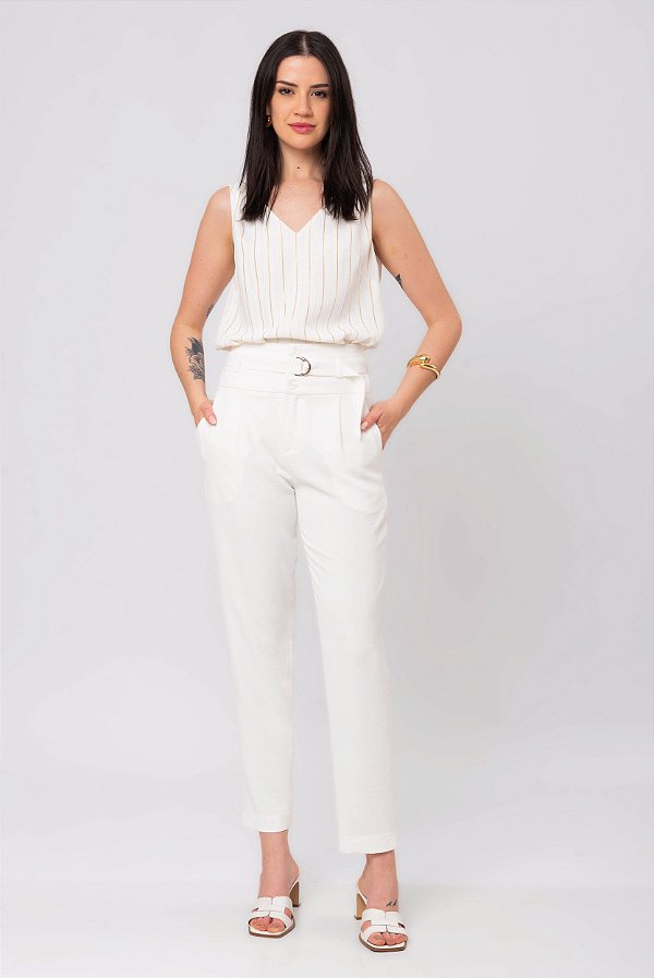 CALÇA CREPE OFF WHITE MIRIAN