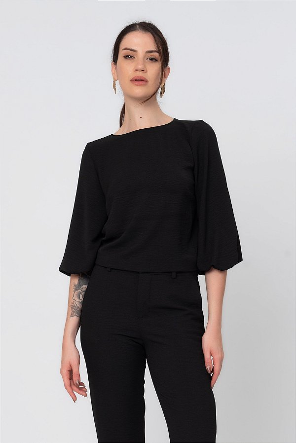 BLUSA MANGA 3/4 DALILA PRETO