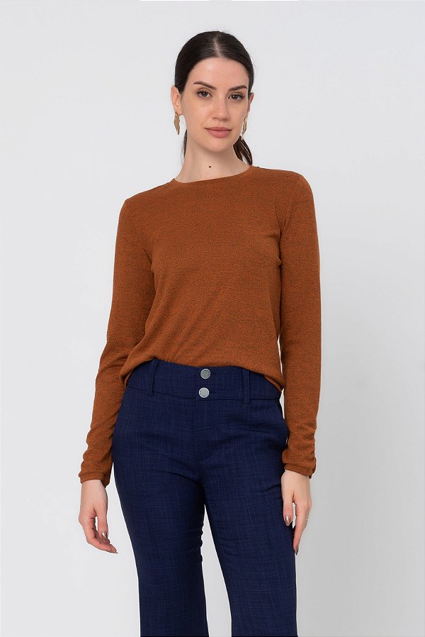 Blusa Manga Longa Malu Âmbar Feminina