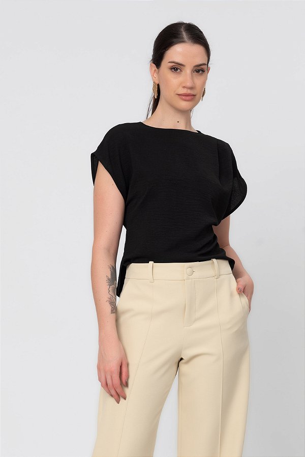 BLUSA MANGA CURTA DALILA PRETO