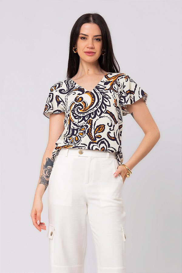 BLUSA ESTAMPADA CLASSIC CASHMERE CORAL